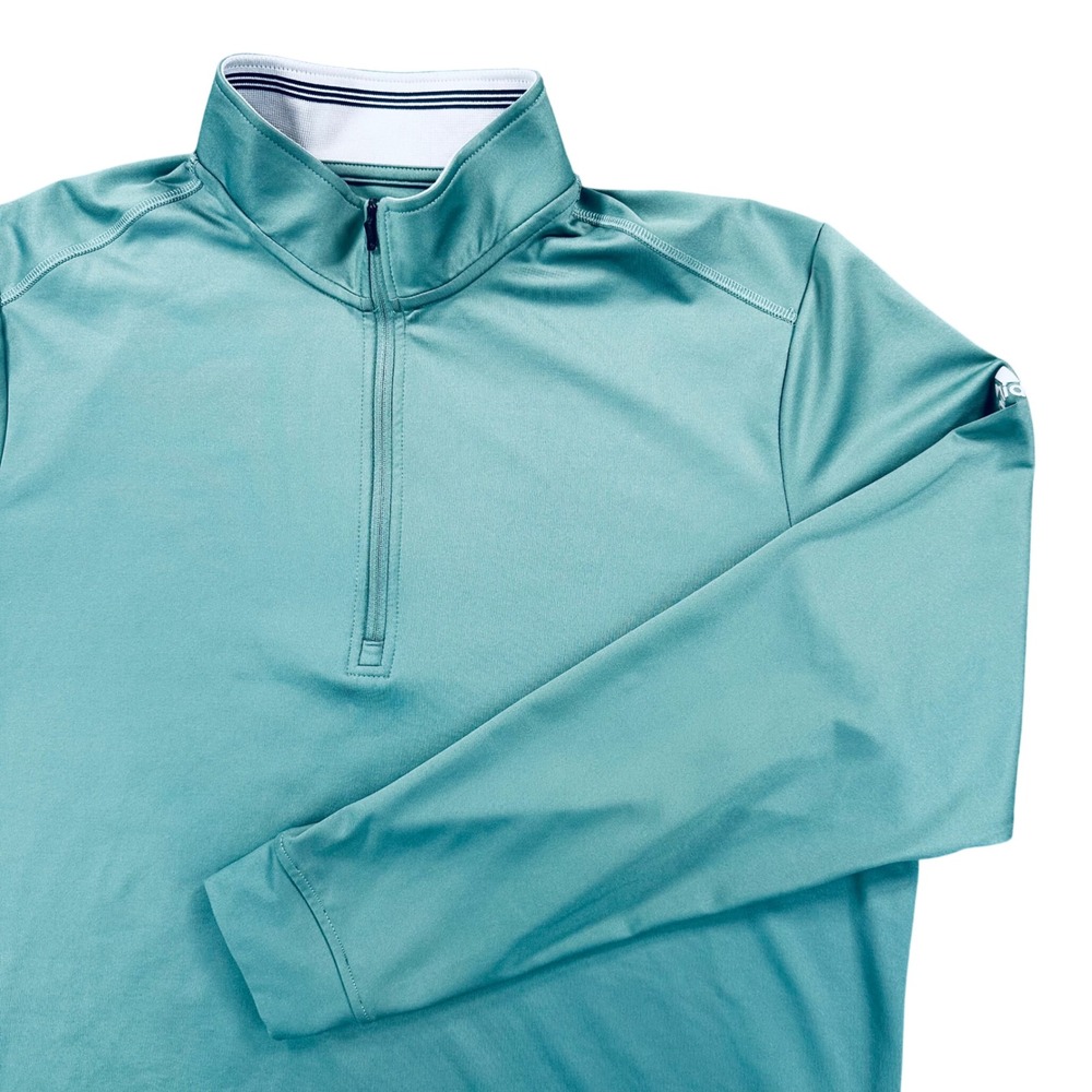 Adidas 1/2 Zip Golf Pullover Mens L Sage Green GJ8244 Performance Athletic Track
